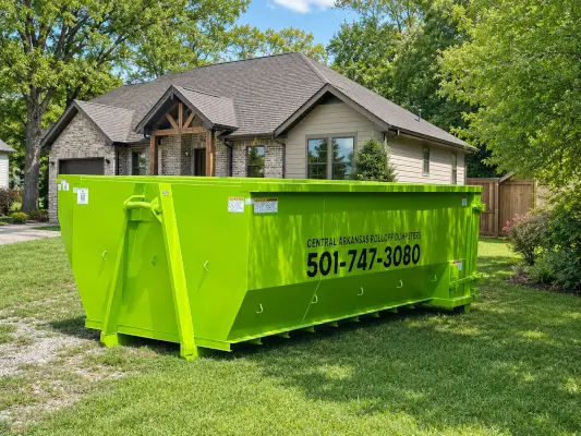 Residential roll-off dumpster rental for a home cleanup